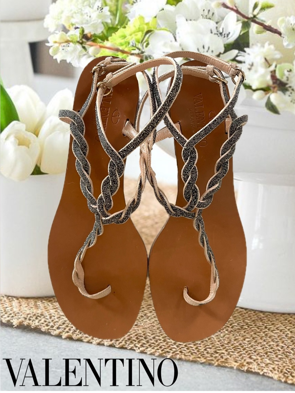 NEW IN BOX VALENTINO GLITTER THONG SANDALS